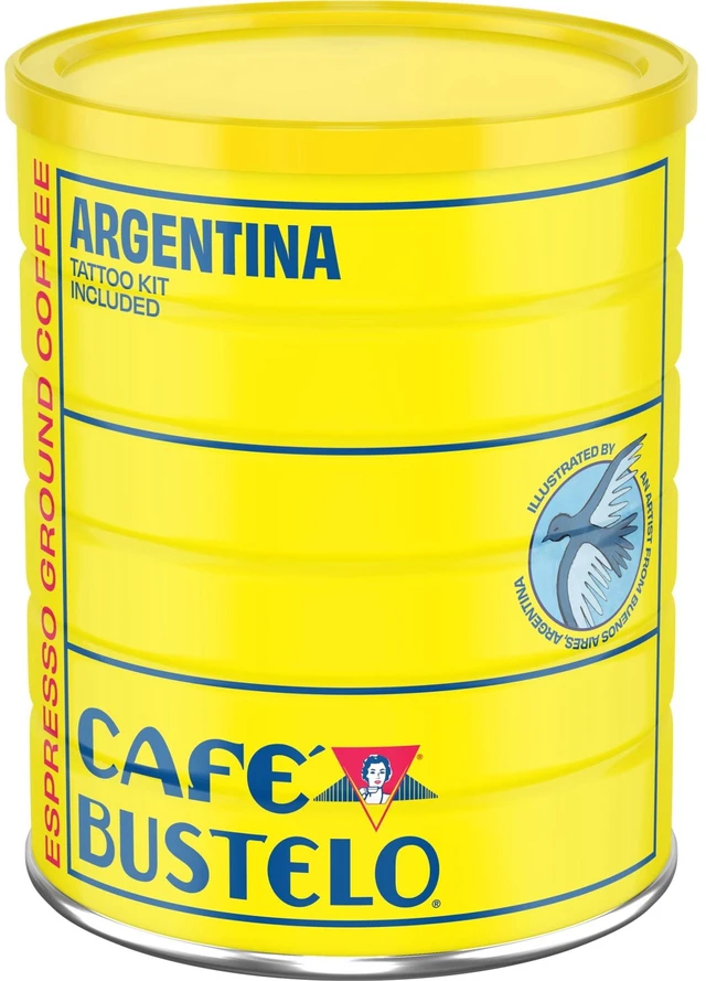 Alt view image 4 of 6 - Cafe Bustelo Espresso Style Dark Roast Ground Coffee, Limited Edition Game Face Design with Tattoo Kit, 10oz Can