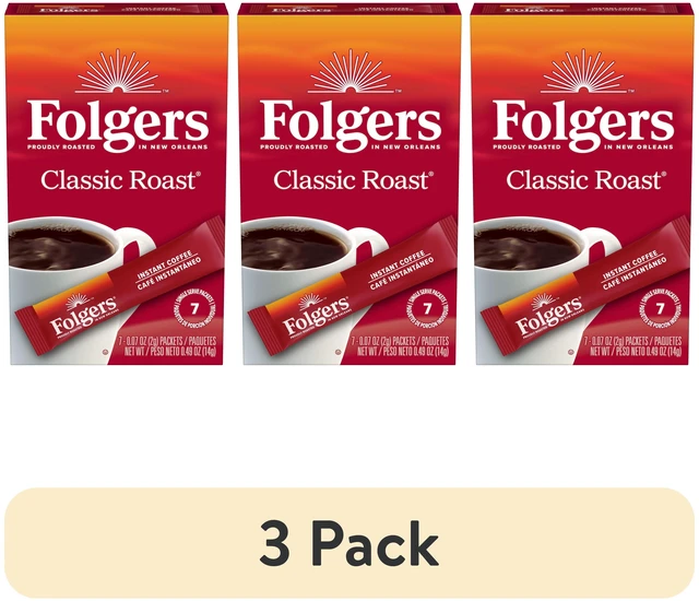 Main image of Folgers Classic Roast Instant Coffee, 3Pack Single Serve Packets