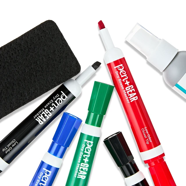 Alt view image 4 of 5 - Pen+Gear Dry Erase Marker Kit, Chisel Tip, Assorted Colors, 7 Pieces