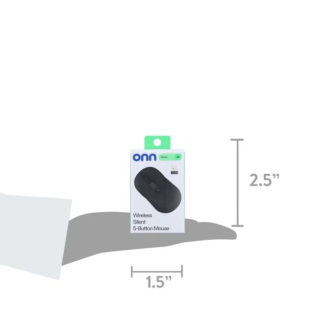 Alt view image 6 of 6 - onn Silent Wireless Mouse, 1600 DPI, 5 Buttons, Gray Stone