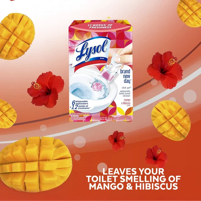 Alt view image 4 of 7 - Lysol Click Gel Toilet Bowl Cleaner, Gel Stamp, Mango, 6 Count