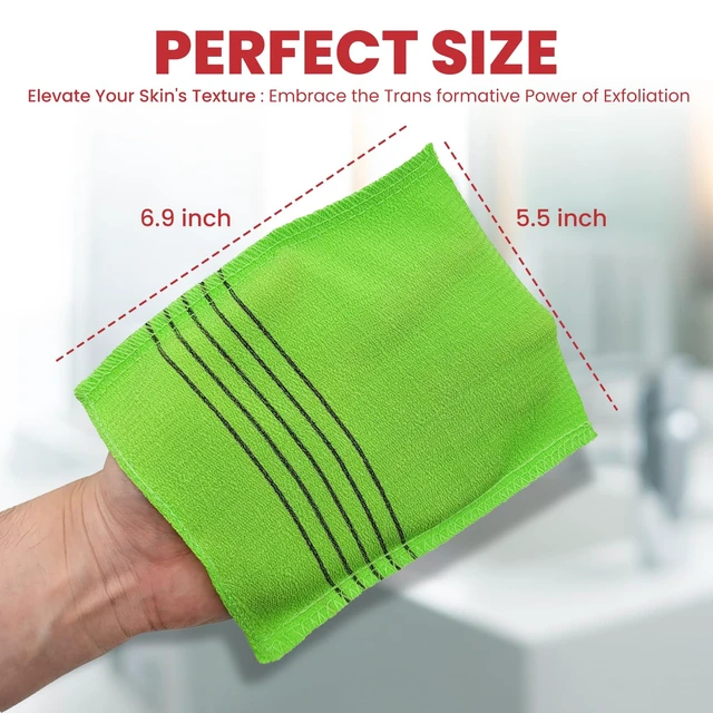 Alt view image 5 of 6 - Etreetowel Anti-Shrink Korean Exfoliating Bath Washcloth Mitt - Premium Viscose Rayon Onsen Towel, Korea Made (6-Pack)