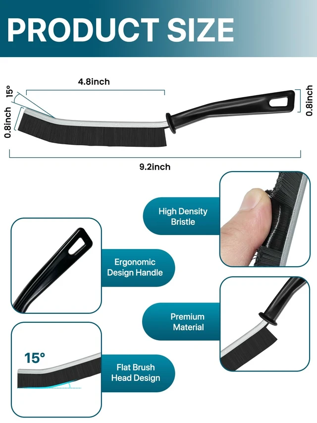 Alt view image 5 of 6 - KOSPRIE 6Pcs Hard Bristle Crevice Cleaning Brush for Narrow Spaces, Toilet, Faucets, Kitchen, Grout