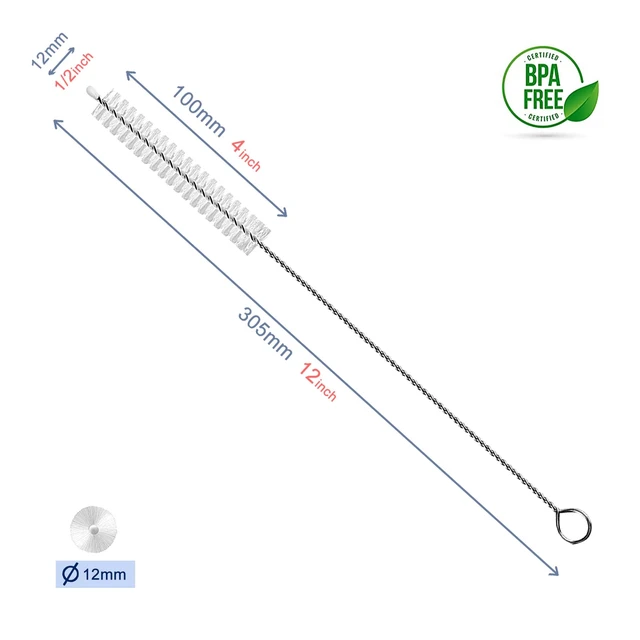 Alt view image 7 of 7 - 12-Inch Straw Cleaner Brush Set, 12mm Diameter, Extra Long & Wide Pipe Cleaners for Sippy Cup, Water Bottle, Tubes - 10 Pack