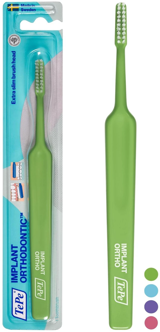 Main image of TePe Implant Orthodontic Soft Toothbrush - Extra Narrow Brush Head Thin Neck 1 Pack