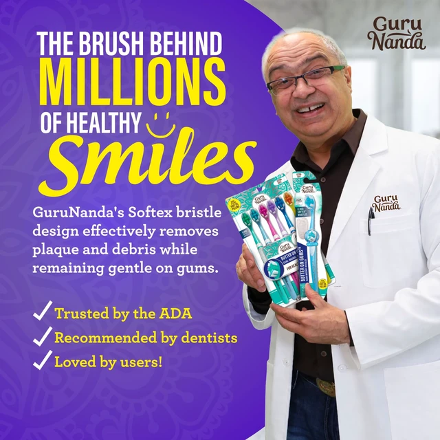 Alt view image 4 of 6 - GuruNanda Butter on Gums Toothbrush with Extra Soft Bristles for Sensitive Gums, Kids & Adults, 2 Count