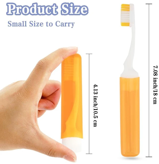 Alt view image 3 of 7 - 3PCS Travel Toothbrush Set, Mini Soft Portable Folding Toothbrushes with Cover, Individually Wrapped for Camping Home