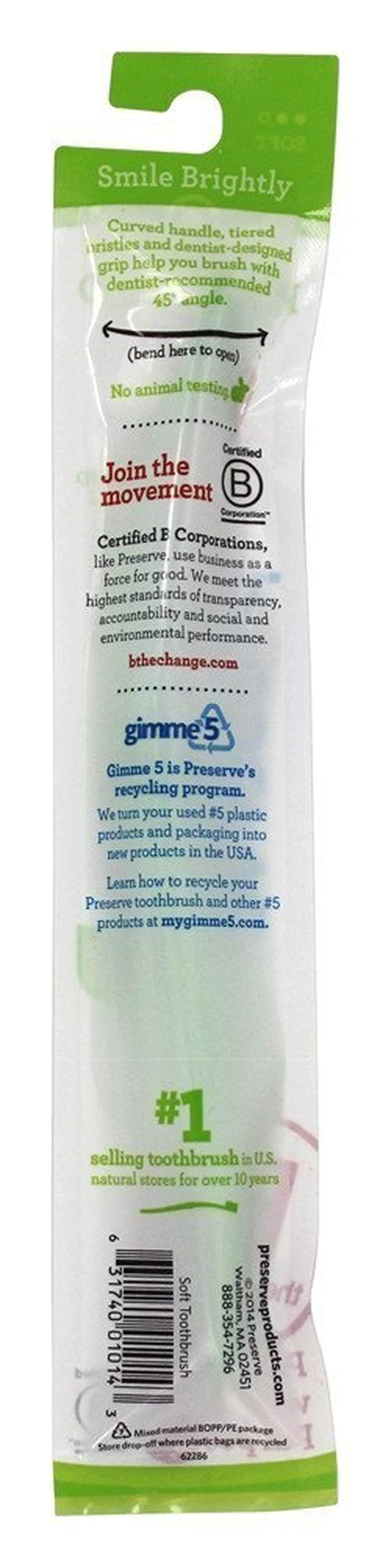 Alt view image 3 of 4 - Preserve Adult Soft Toothbrush, 1 Each