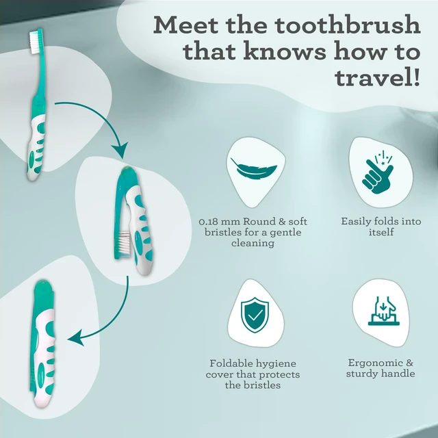 Alt view image 5 of 7 - GuruNanda Folding Travel Toothbrush with Hydroxyapatite Toothpaste, 1ct
