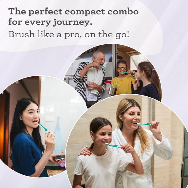 Alt view image 4 of 7 - GuruNanda Folding Travel Toothbrush with Hydroxyapatite Toothpaste, 1ct
