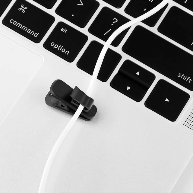 Alt view image 4 of 5 - Headphone Wire Clips for Shirt, Black, 12 Pack