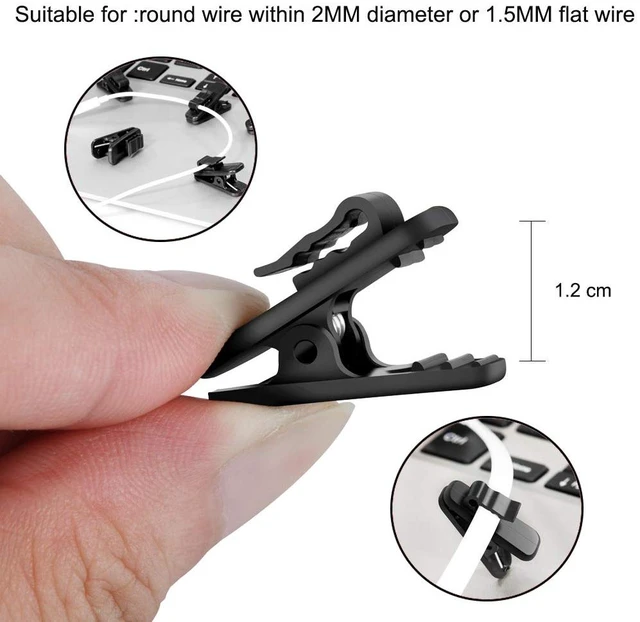 Alt view image 2 of 5 - Headphone Wire Clips for Shirt, Black, 12 Pack