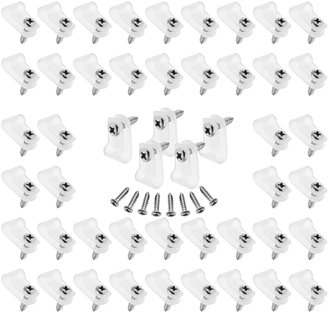Main image of 1/4-Inch Nylon R-Type Wire Cable Clips, White, 60pcs