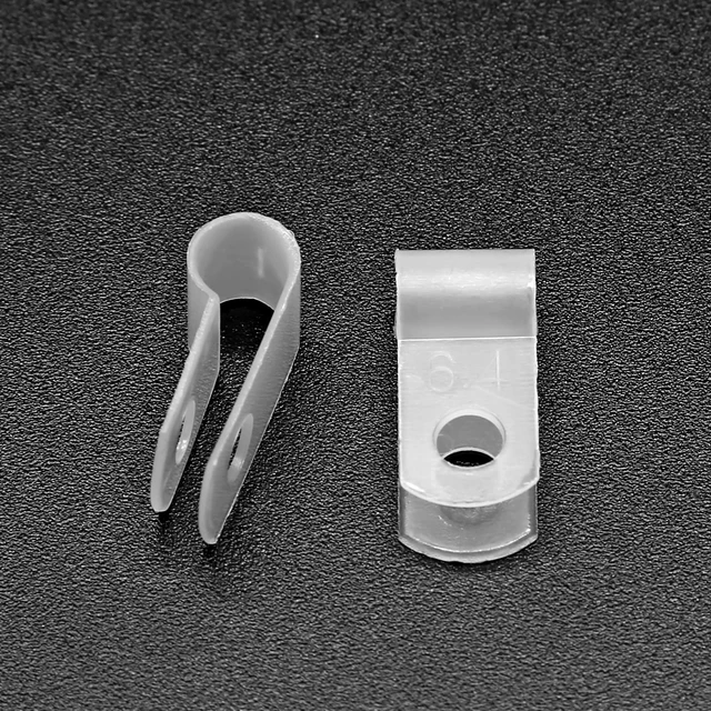 Alt view image 6 of 7 - 1/4-Inch Nylon R-Type Wire Cable Clips, White, 60pcs