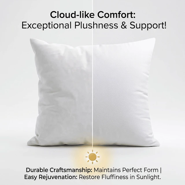 Alt view image 4 of 6 - Phantoscope Hypoallergenic 12x20 Pillow Inserts 2 Pack, Soft Rectangular Cushion Pair for Couch and Bed