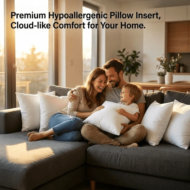 Alt view image 2 of 6 - Phantoscope Hypoallergenic 12x20 Pillow Inserts 2 Pack, Soft Rectangular Cushion Pair for Couch and Bed