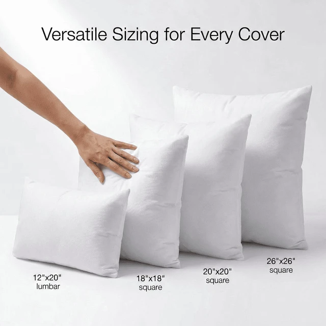 Alt view image 6 of 6 - Phantoscope Hypoallergenic 12x20 Pillow Inserts 2 Pack, Soft Rectangular Cushion Pair for Couch and Bed