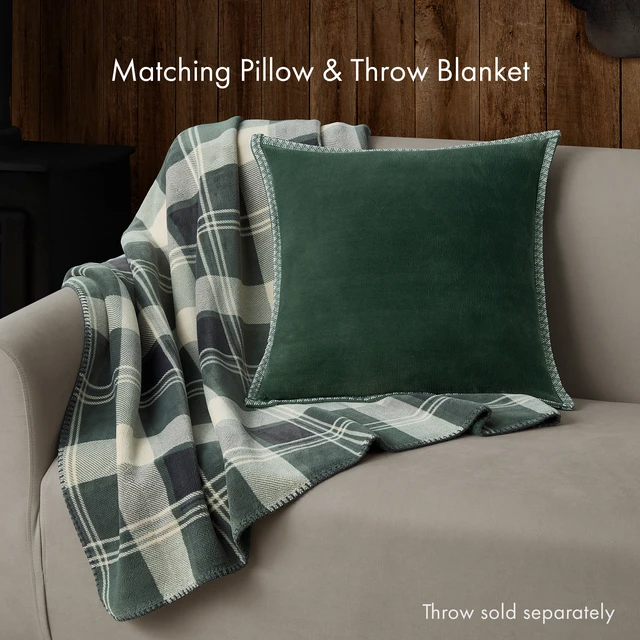 Alt view image 2 of 5 - Pawz 20"x20" Pine Green Decorative Plush Fleece Soft Accent Pillow for Adults and Teens