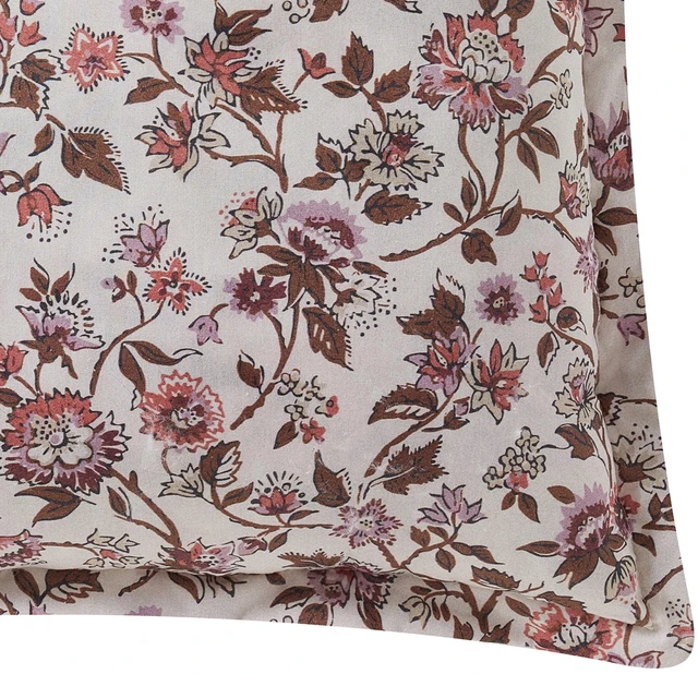 Alt view image 3 of 5 - 20" x 20" Pink Vintage Botanical Floral Cotton Decorative Pillow Home Decor Collection