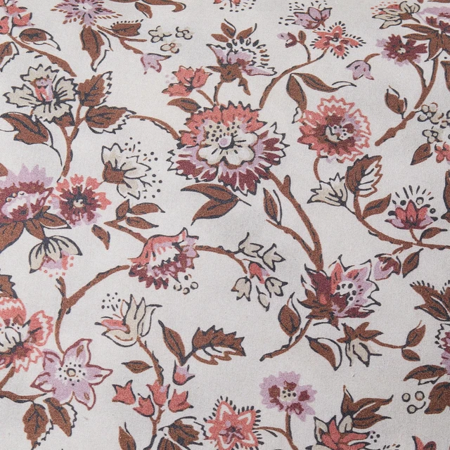 Alt view image 4 of 5 - 20" x 20" Pink Vintage Botanical Floral Cotton Decorative Pillow Home Decor Collection
