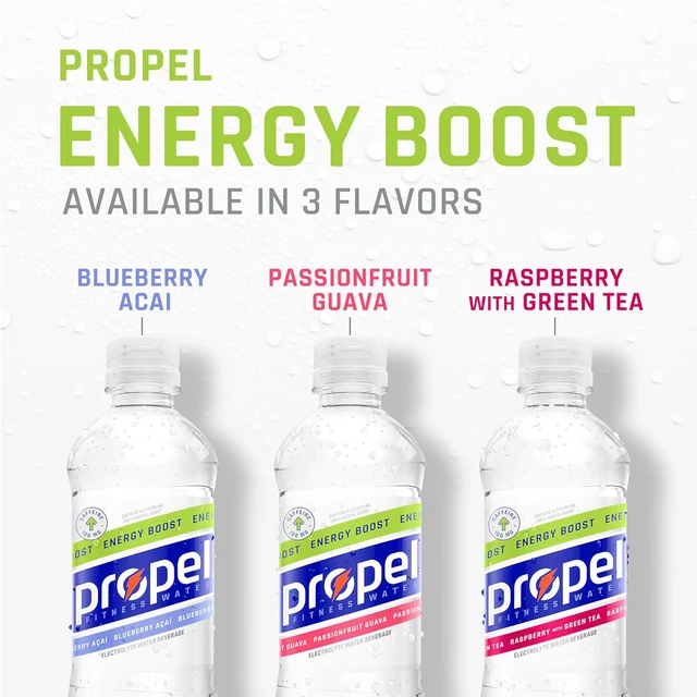 Alt view image 6 of 6 - 9Fl Oz, 12Count Propel Energy Boost Electrolyte Water, Blueberry Acai