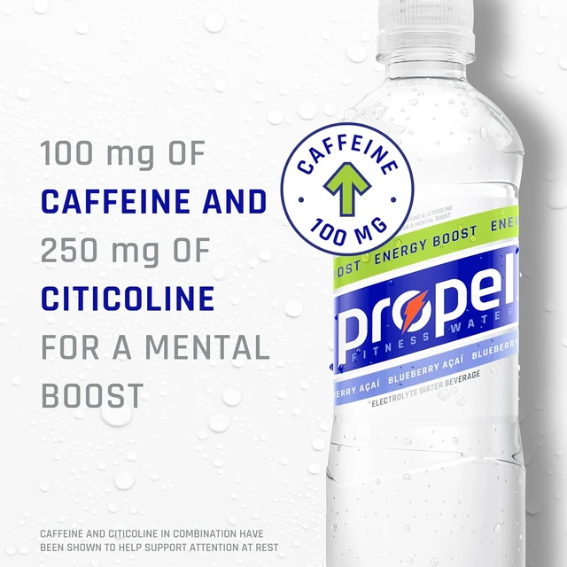 Alt view image 3 of 6 - 9Fl Oz, 12Count Propel Energy Boost Electrolyte Water, Blueberry Acai