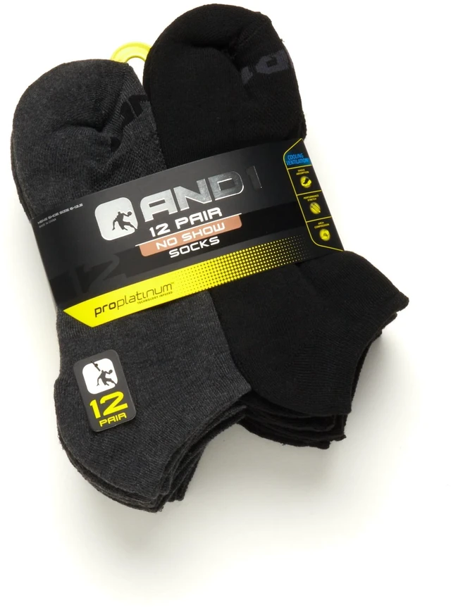 Alt view image 2 of 6 - AND1 Men's Cushion No Show Socks, 12 Pack