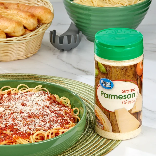 Alt view image 2 of 7 - 8oz Shaker Great Value Grated Parmesan Cheese