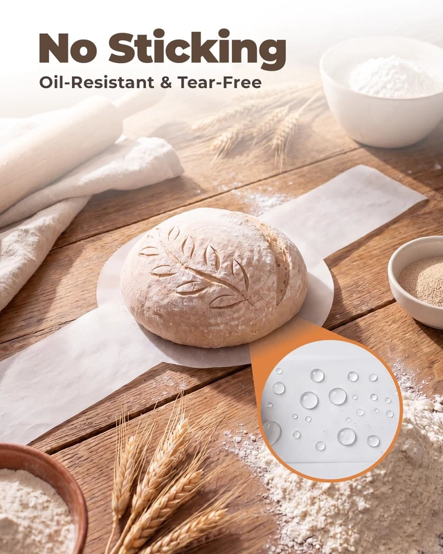 Alt view image 3 of 7 - Bake Choice 50 Pcs 8.67" Round Parchment Paper for Sourdough Baking