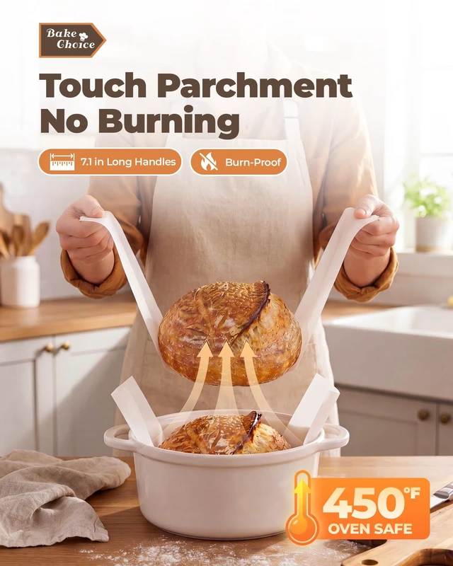 Alt view image 7 of 7 - Bake Choice 50 Pcs 8.67" Round Parchment Paper for Sourdough Baking