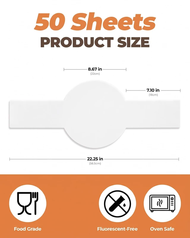 Alt view image 4 of 7 - Bake Choice 50 Pcs 8.67" Round Parchment Paper for Sourdough Baking
