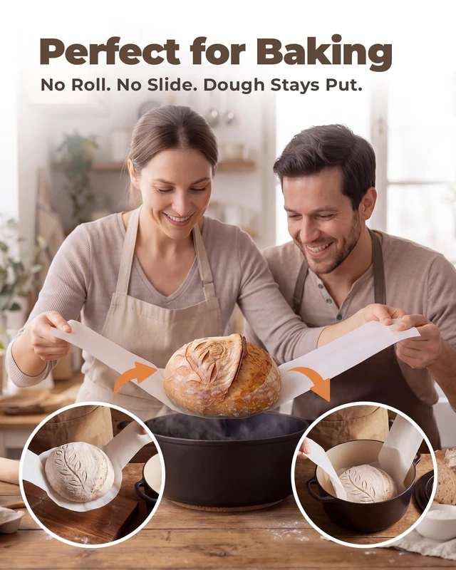 Alt view image 6 of 7 - Bake Choice 50 Pcs 8.67" Round Parchment Paper for Sourdough Baking