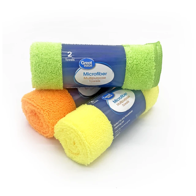 Alt view image 6 of 6 - Great Value Multipurpose Microfiber Household Cleaning Cloth, Wipe, 4 Pack, 2 Count, Multicolor