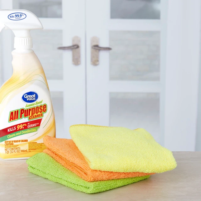 Alt view image 3 of 6 - Great Value Multipurpose Microfiber Household Cleaning Cloth, Wipe, 4 Pack, 2 Count, Multicolor