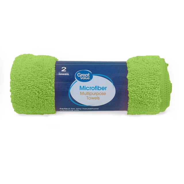 Alt view image 4 of 6 - Great Value Multipurpose Microfiber Household Cleaning Cloth, Wipe, 4 Pack, 2 Count, Multicolor