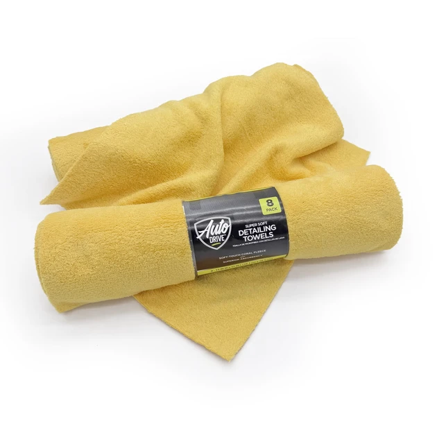 Alt view image 2 of 6 - Auto Drive 8-Pack Coral Fleece Microfiber Detailing Towels