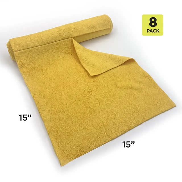 Alt view image 6 of 6 - Auto Drive 8-Pack Coral Fleece Microfiber Detailing Towels