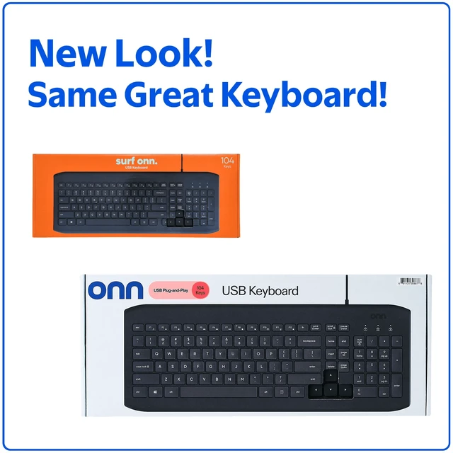 Alt view image 5 of 6 - Onn 104-Key USB Keyboard, 5ft Cable, for Windows & Mac, Gray