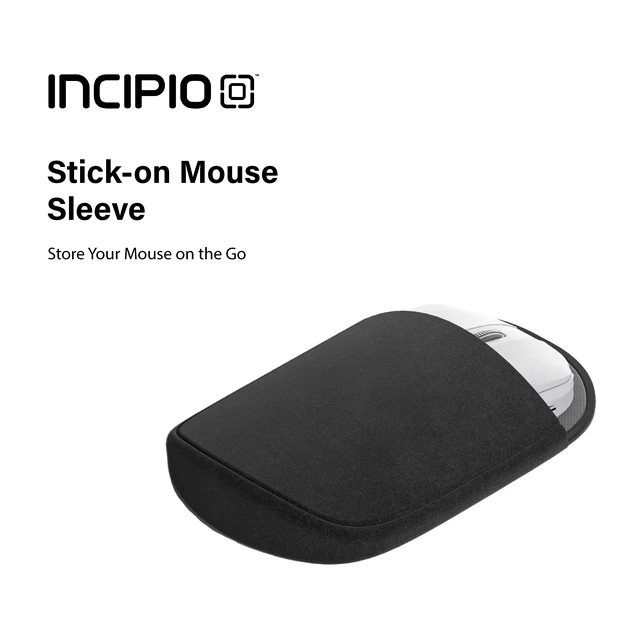 Alt view image 6 of 6 - Incipio Stick-on Mouse Sleeve Adhesive Laptop Mouse Holder with Stretch Fabric Pocket for Wireless Mouse and Accessories Black