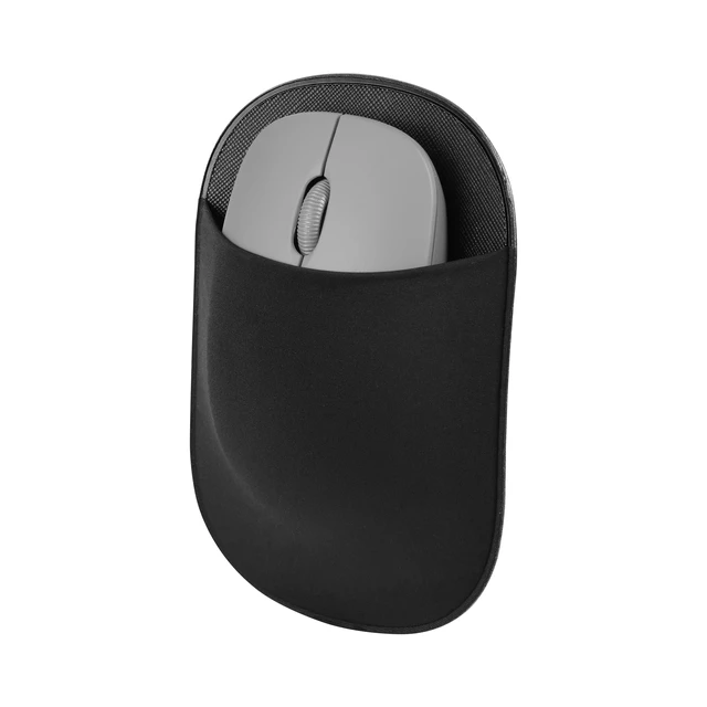 Alt view image 3 of 6 - Incipio Stick-on Mouse Sleeve Adhesive Laptop Mouse Holder with Stretch Fabric Pocket for Wireless Mouse and Accessories Black