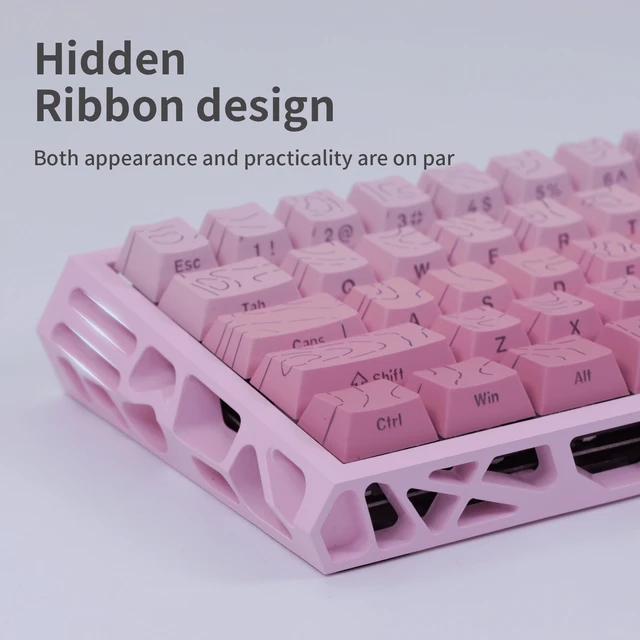 Alt view image 2 of 6 - 61-Key 60% Magnetic Switch Gaming Keyboard, Hot-Swappable Adjustable Switches, RGB Backlit, Full N-Key Rollover, PBT Keycaps, 6-Color Skeleton Hollow Case