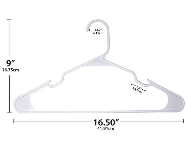 Alt view image 2 of 6 - Mainstays Plastic Clothes Hangers, White, 50-Count