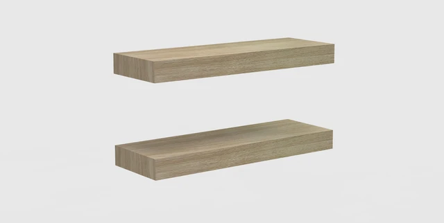 Alt view image 5 of 6 - Mainstays Wood Floating Shelves, Natural, 16.5 Inch, Set of 2