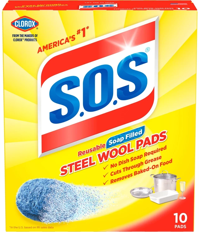 Main image of S.O.S Steel Wool Dish Scrubber Pads, 10 Pack
