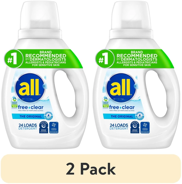 Main image of All Free Clear Liquid Laundry Detergent, 2pack, 30oz, 24Loads
