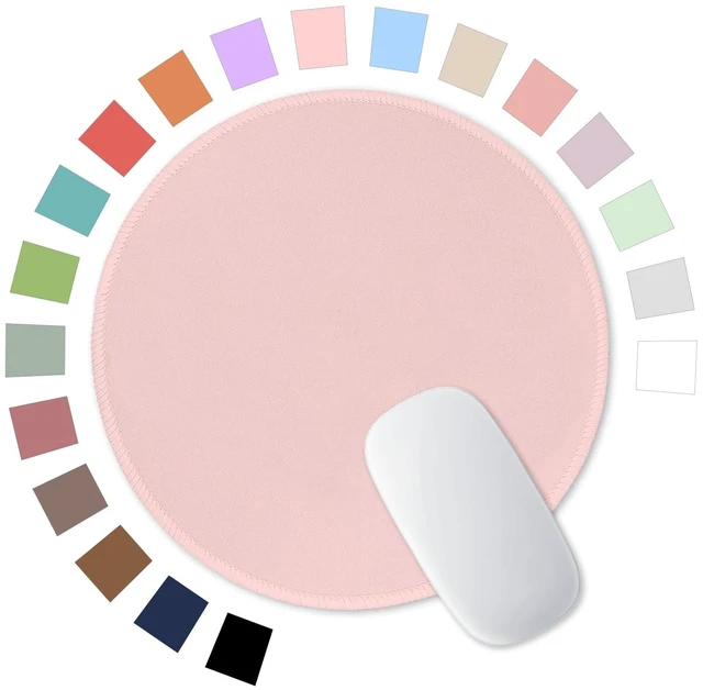 Main image of Hsurbtra Premium-Textured Pink Small Round Mouse Pad 8.7x8.7Inch, Stitched Edge Anti-Slip Waterproof Rubber Computer Mat for Office Home Gaming Laptop
