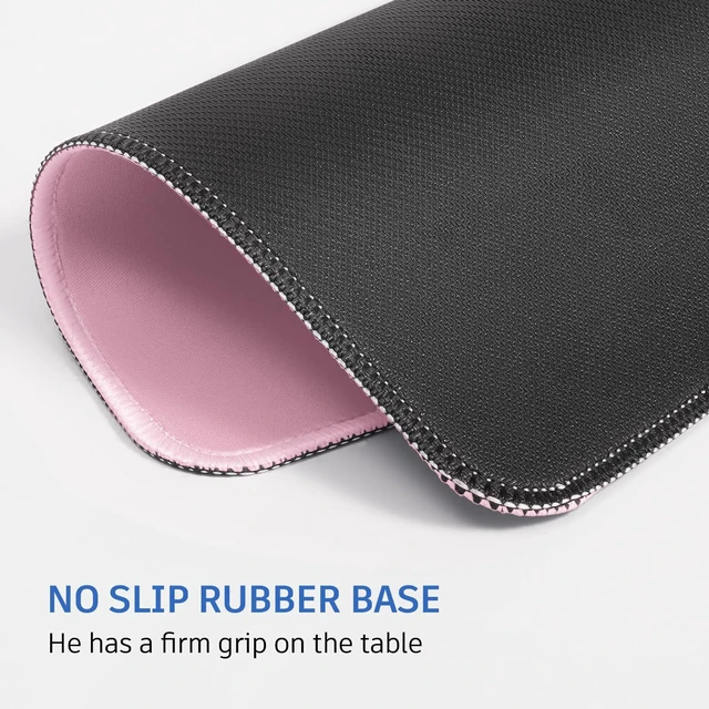 Alt view image 6 of 6 - Pink Splash-Proof Textured Mouse Pad 10.2 x 8.2 Inch Stitched Edge Non-Slip Waterproof Rubber