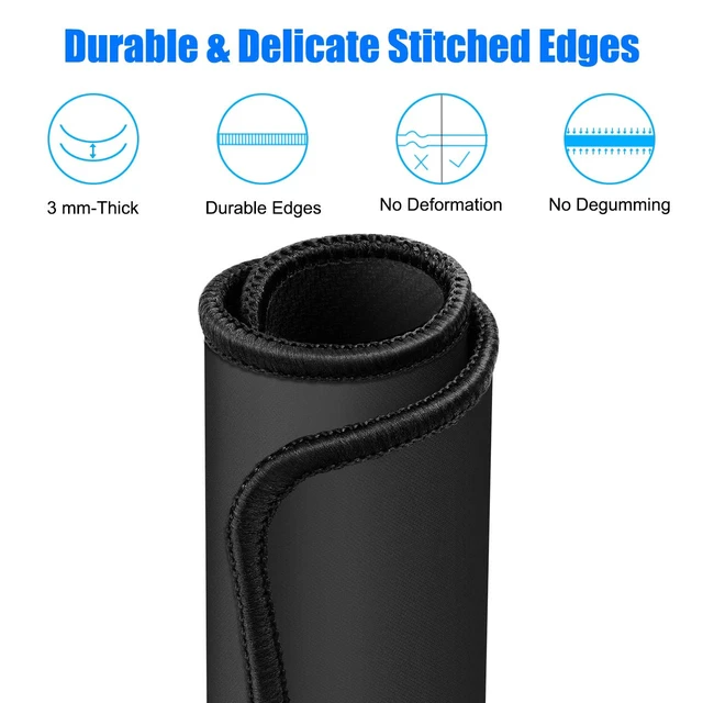 Alt view image 4 of 6 - JIKIOU Mouse Pad with Stitched Edge, 10.2x8.3in, Black