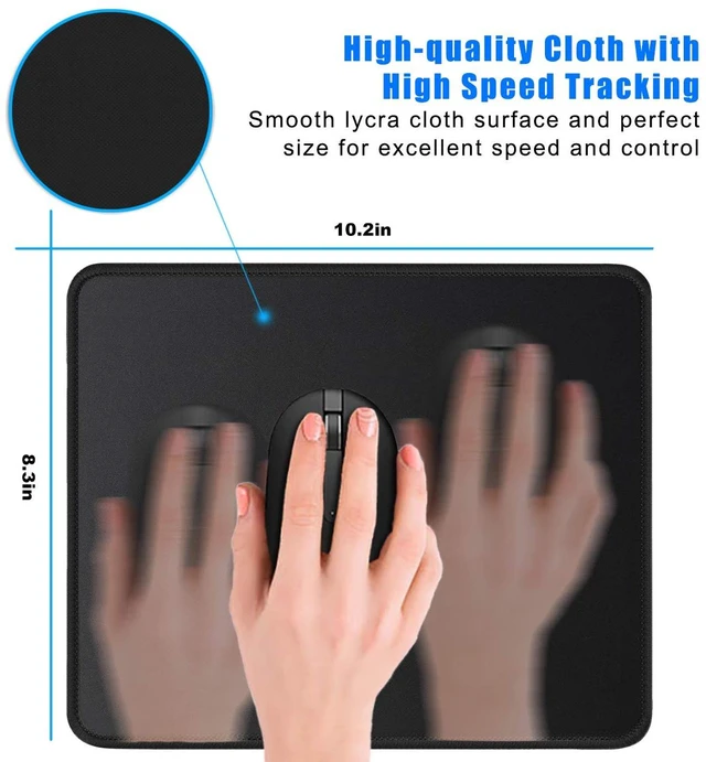 Alt view image 2 of 6 - JIKIOU Mouse Pad with Stitched Edge, 10.2x8.3in, Black
