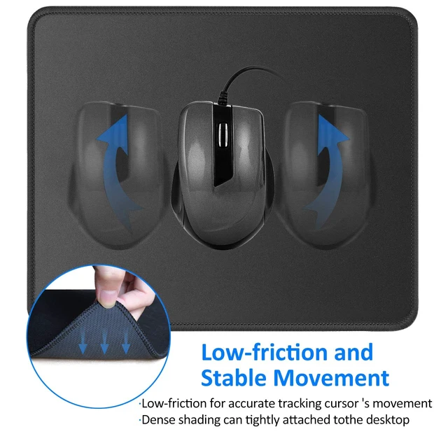 Alt view image 6 of 6 - JIKIOU Mouse Pad with Stitched Edge, 10.2x8.3in, Black
